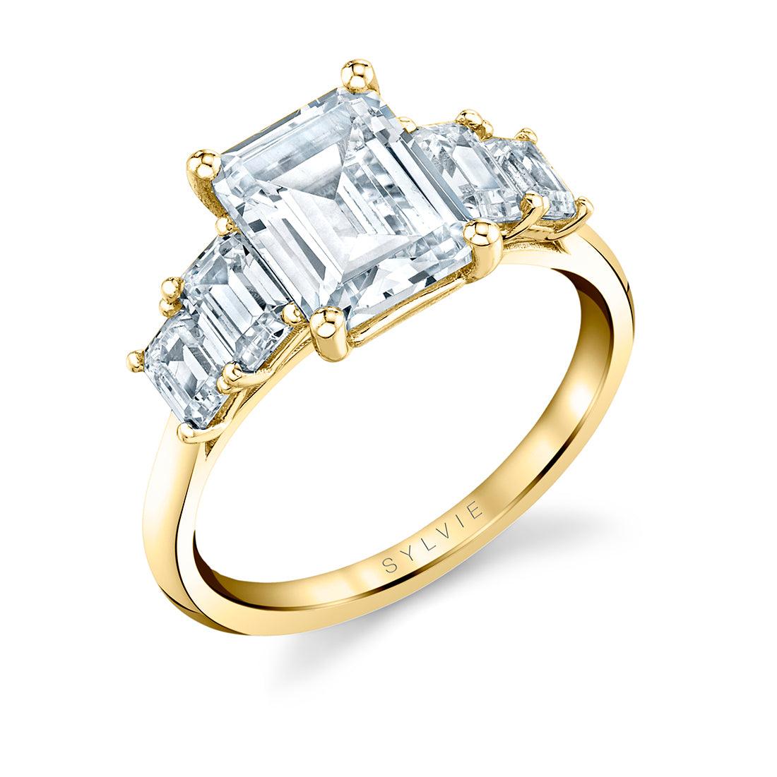 14K Brenley Emerald Cut Engagement Ring - Water Street Jewelers