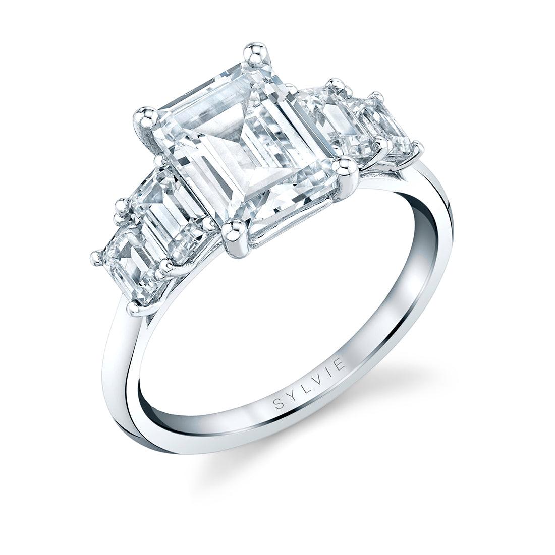 14K Brenley Emerald Cut Engagement Ring - Water Street Jewelers