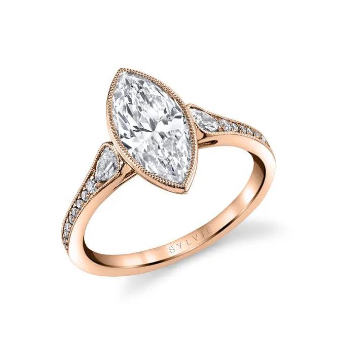 14K Brianna Marquise Vintage Engagement Ring