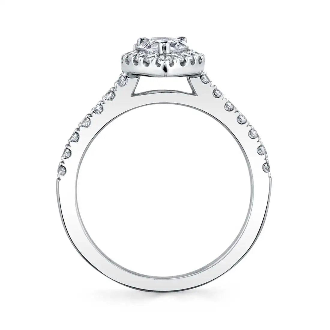 14K Chantelle Pear Classic Halo Engagement Ring - Water Street Jewelers