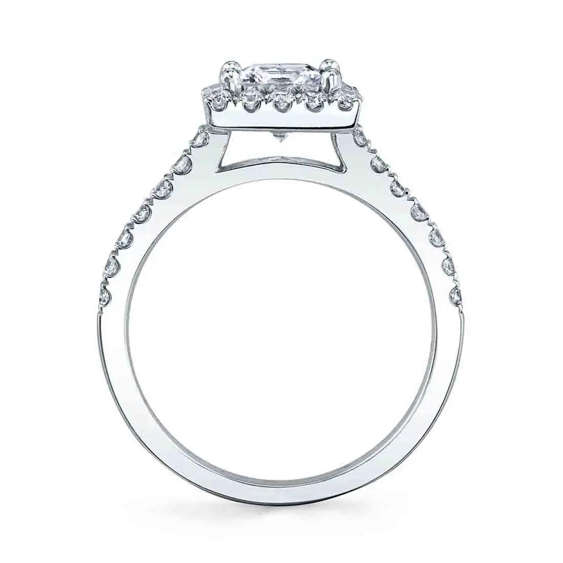 14K Chantelle Princess Cut Classic Halo Engagement Ring