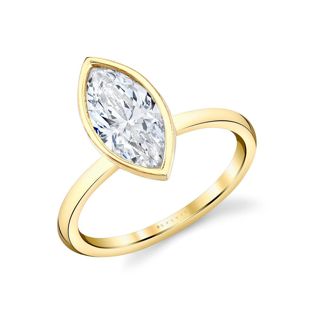 14K Cliodhna Marquise Bezel Engagement Ring