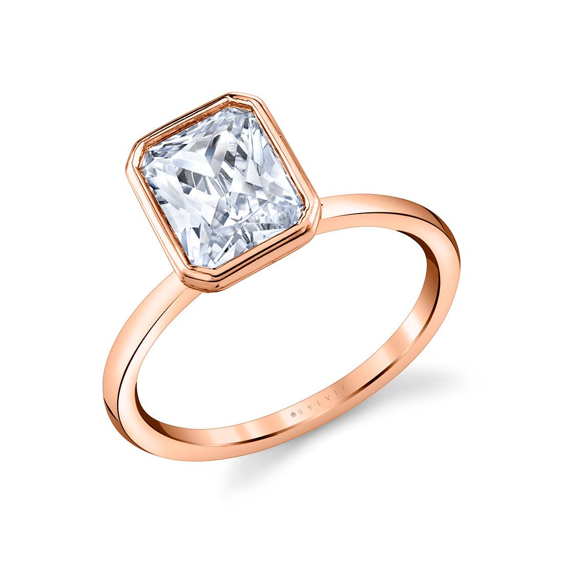 14K Cliodhna Radiant Cut Bezel Engagement Ring