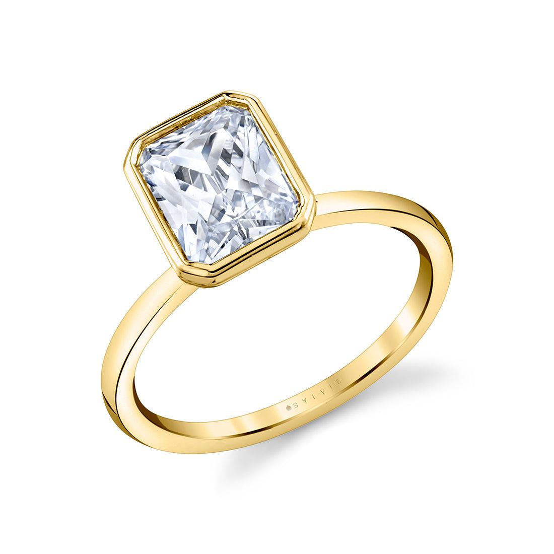 14K Cliodhna Radiant Cut Bezel Engagement Ring