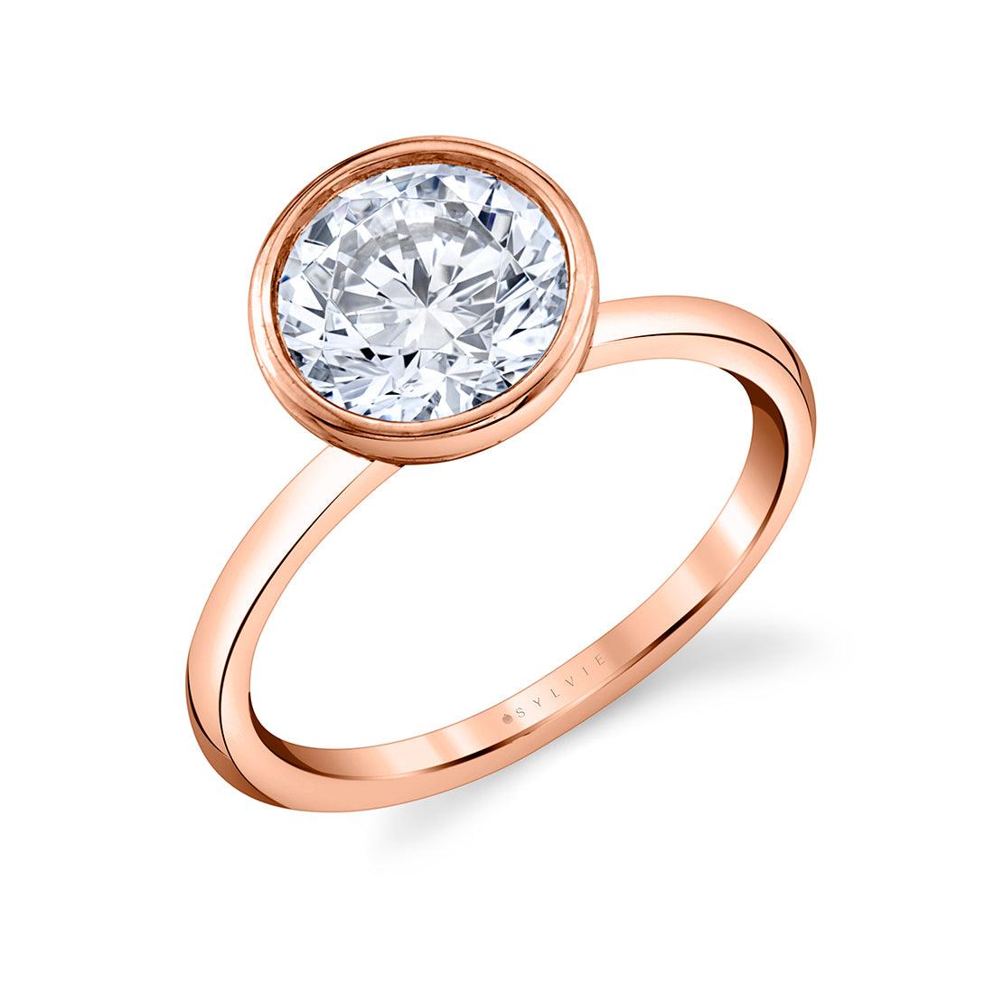 14K Cliodhna Round Bezel Engagement Ring