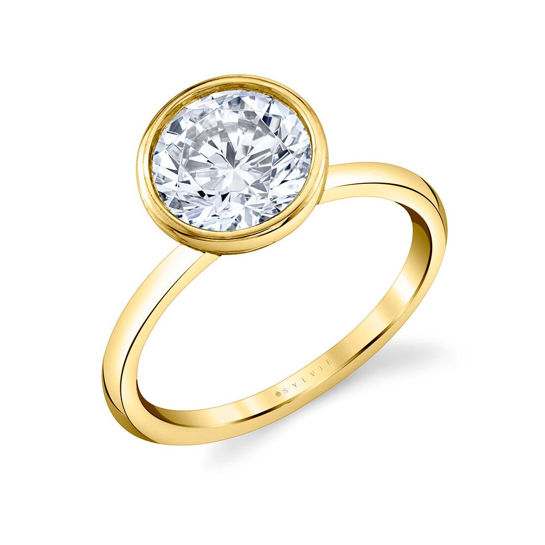 14K Cliodhna Round Bezel Engagement Ring