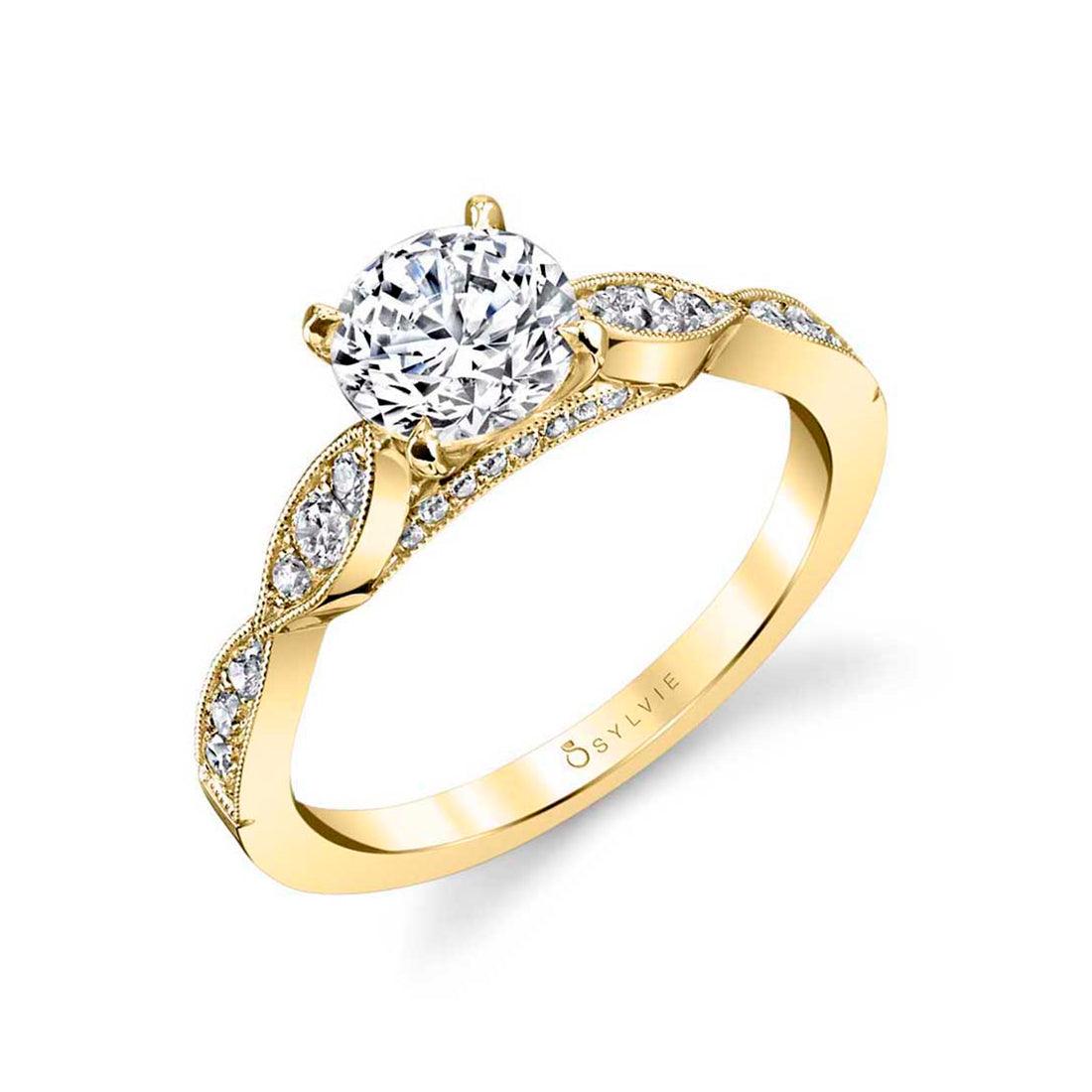 14K Esme Round Stackable Engagement Ring - Water Street Jewelers