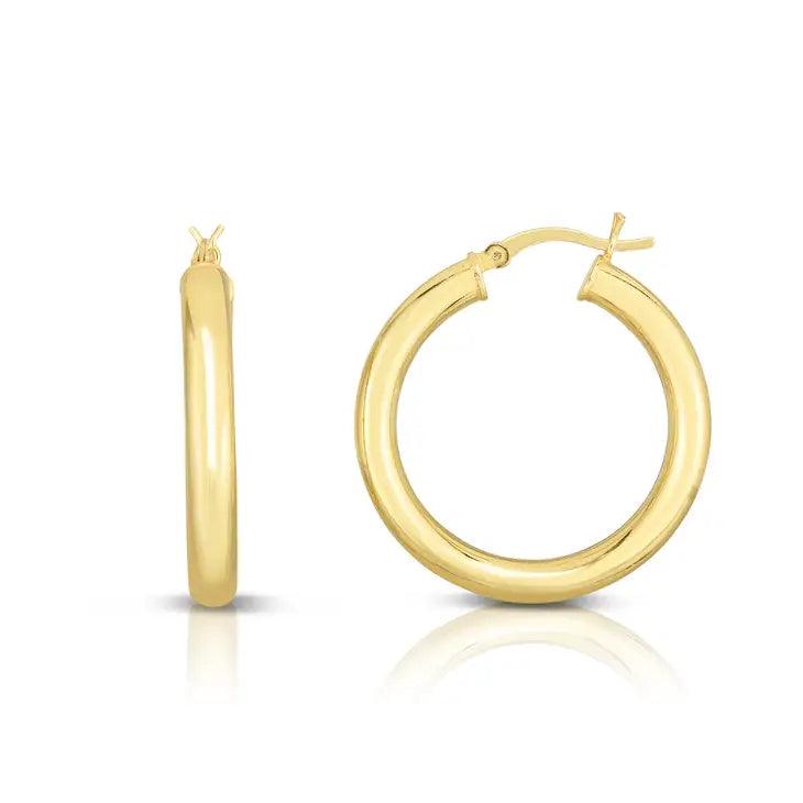 14k Gold Plated Hollow Hoops