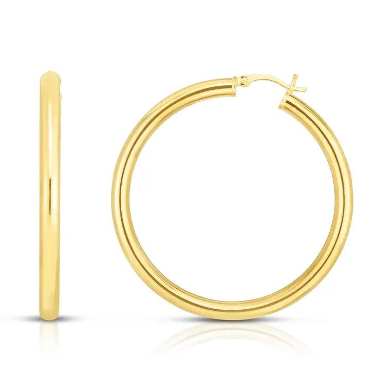 14k Gold Plated Hollow Hoops