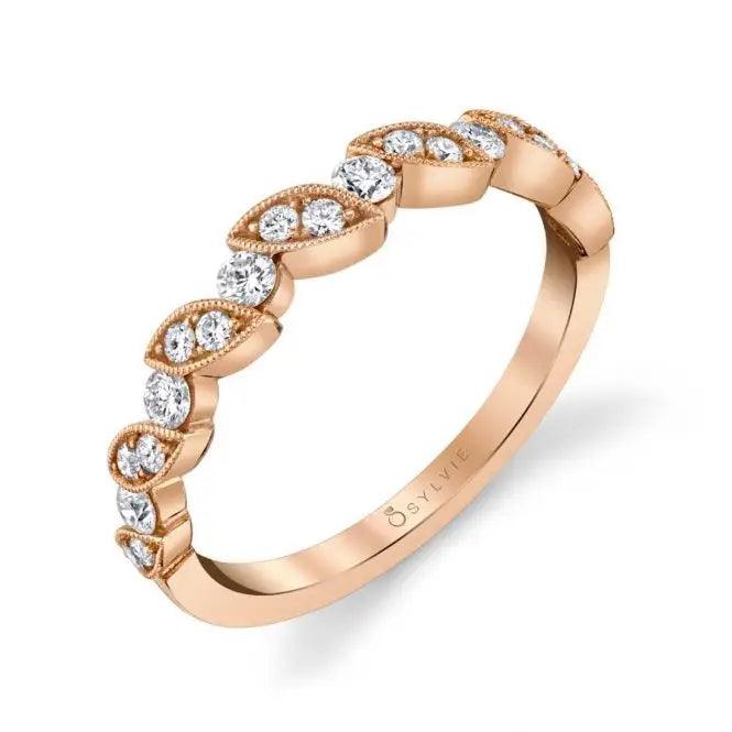 Rose Gold Lily Wedding Band