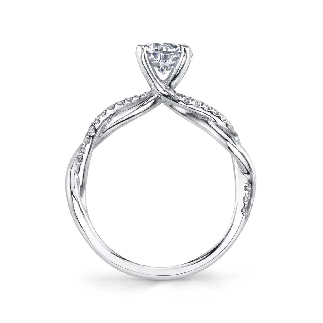 Yasmine Emerald Cut Spiral Engagement Ring