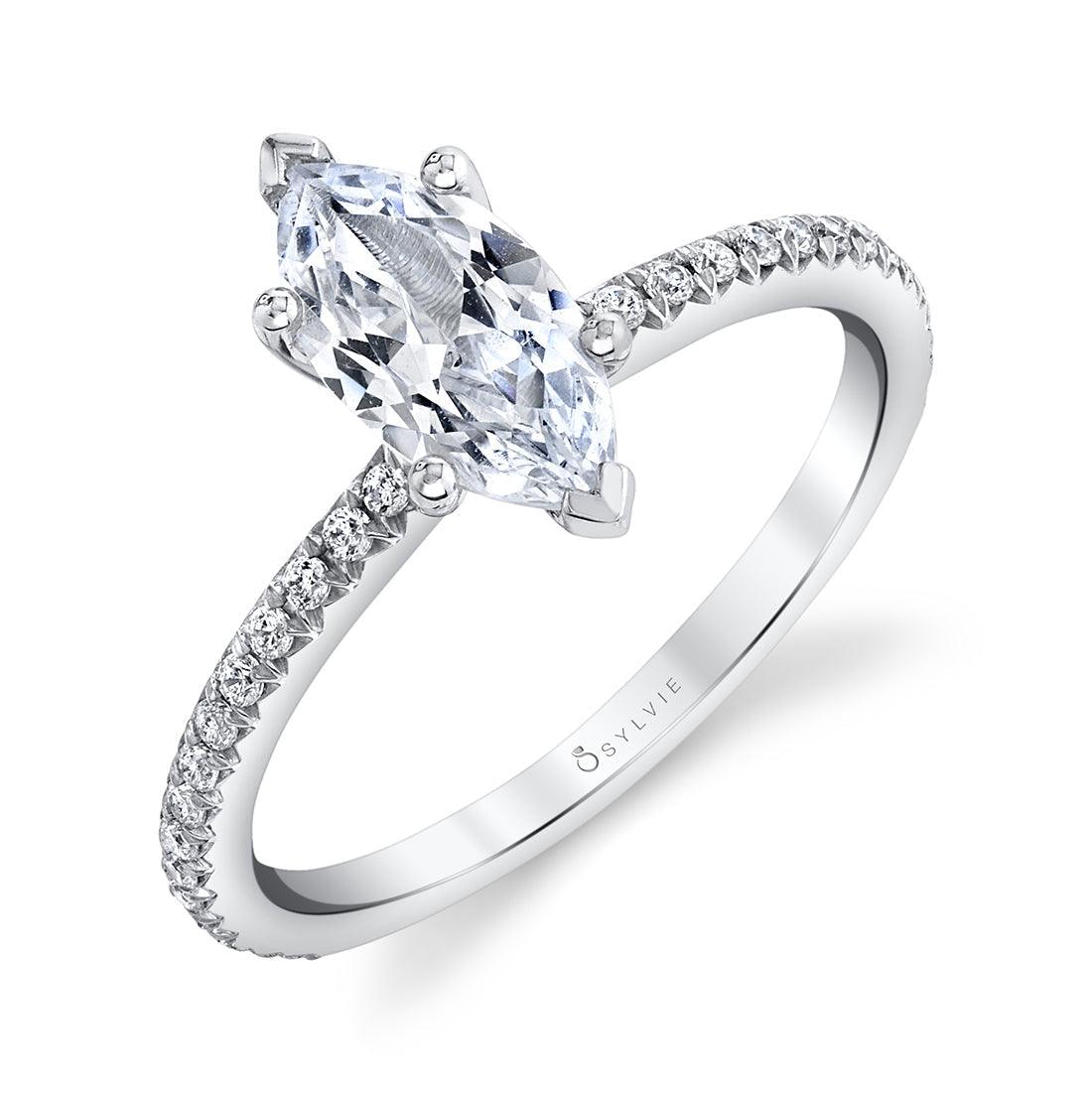 18K Adorlee Marquise Engagement Ring - Water Street Jewelers