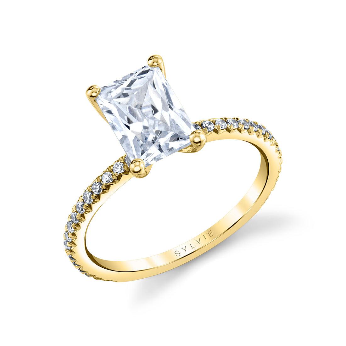 18K Adorlee Radiant Engagement Ring - Water Street Jewelers