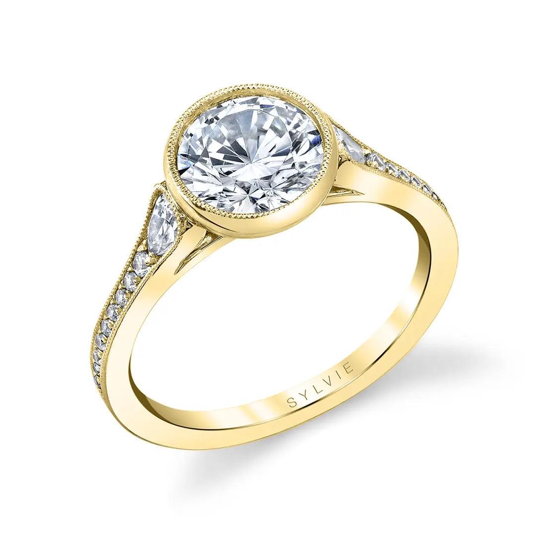 14K Brianna Round Vintage Engagement Ring