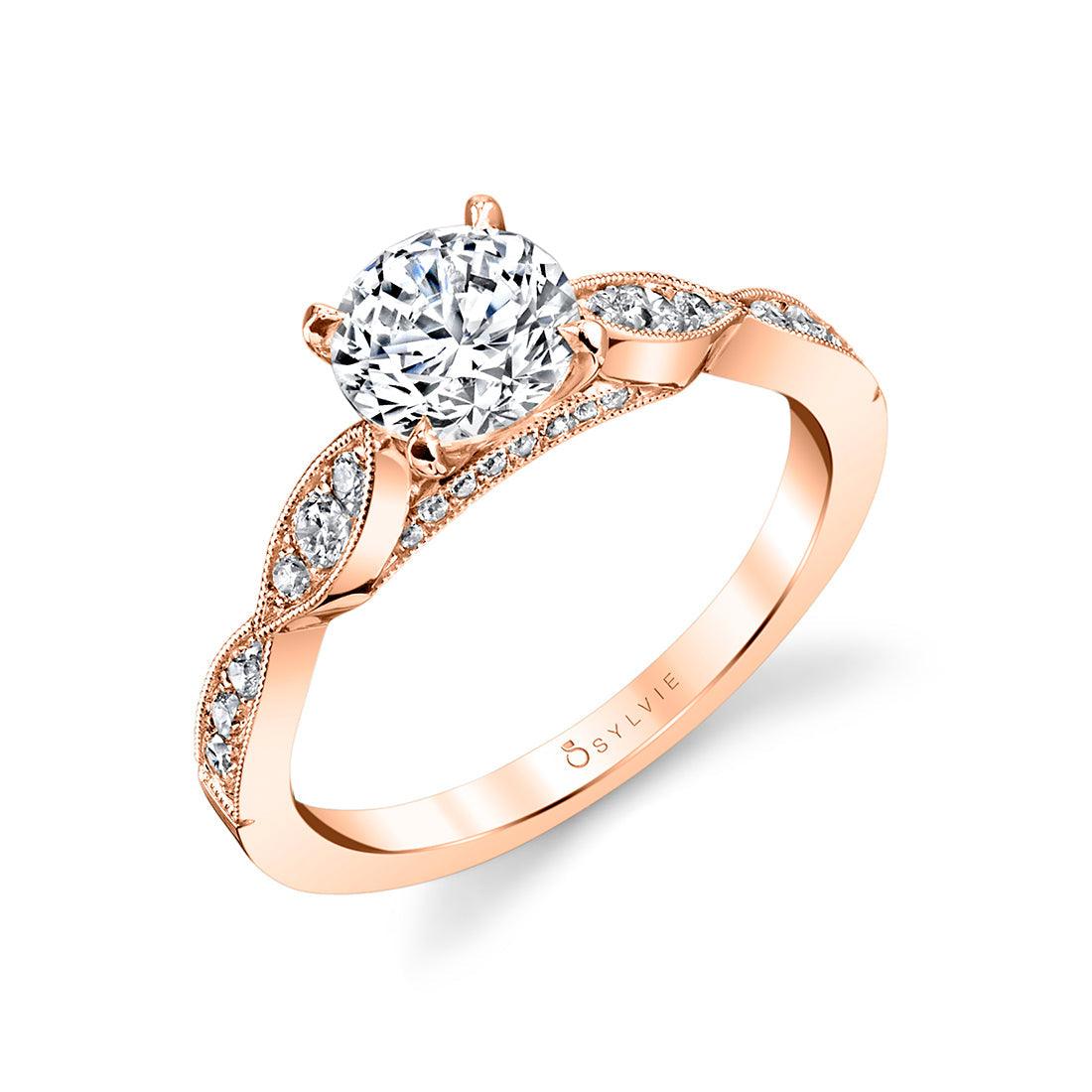 14K Esme Round Stackable Engagement Ring