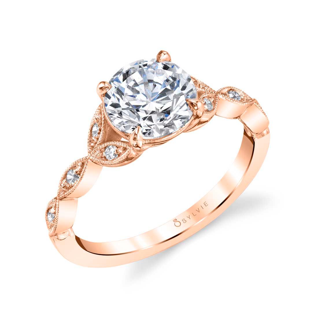14K Frederique Round Vintage Engagement Ring