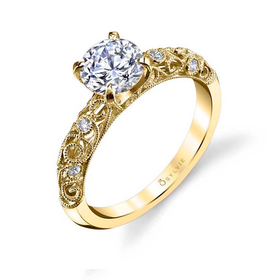 14K Jacqueline Round Engagement Ring