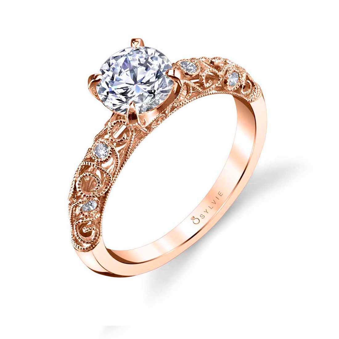 14K Jacqueline Round Engagement Ring