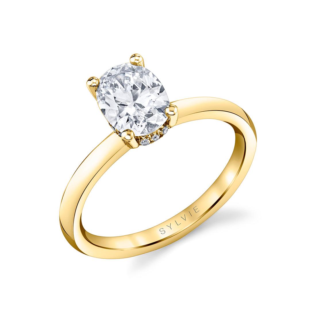 18K Joanna Solitaire Oval Engagement Ring - Water Street Jewelers
