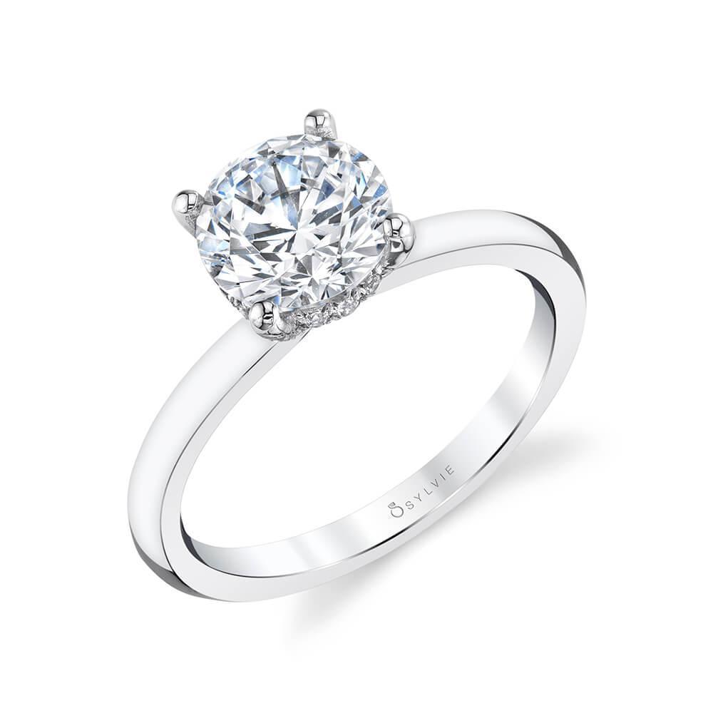 18K Joanna Solitaire Round Engagement Ring - Water Street Jewelers