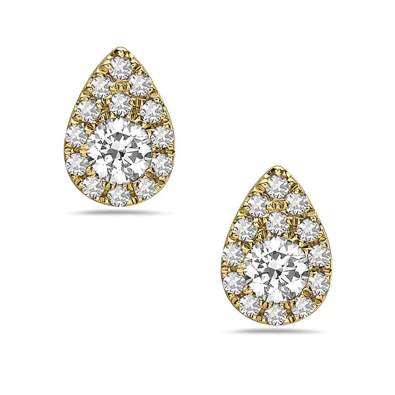 diamond stud earrings on a white background