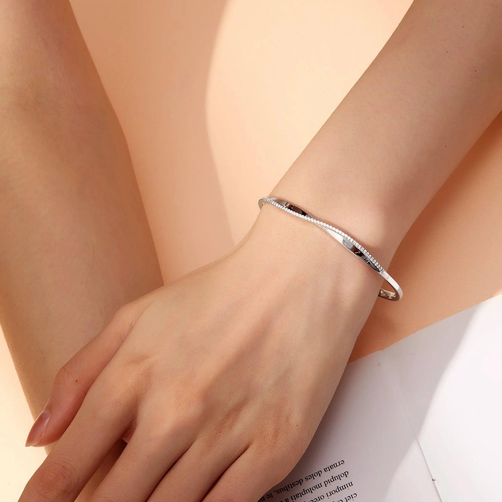 Open Hinged Bangle Bracelet