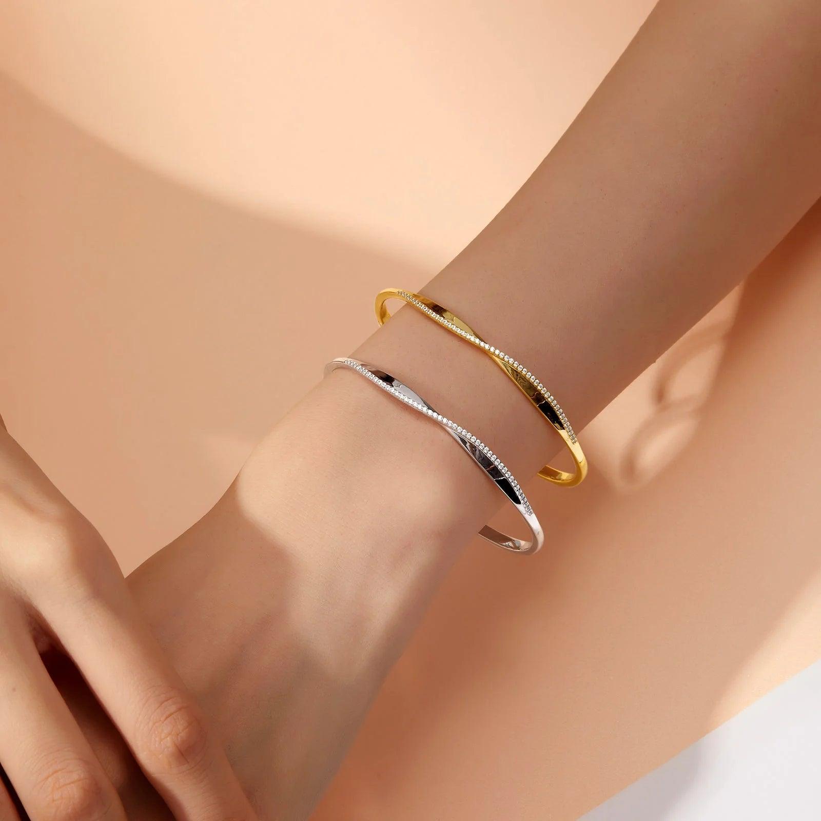 Open Hinged Bangle Bracelet