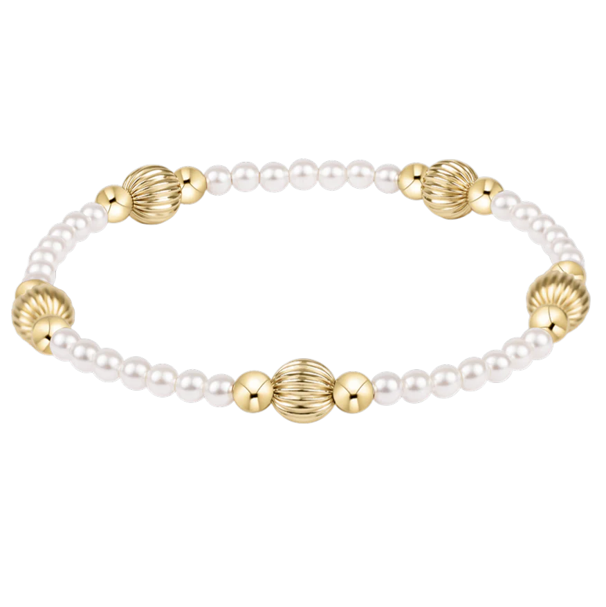 pearl and gold beaded bracelet