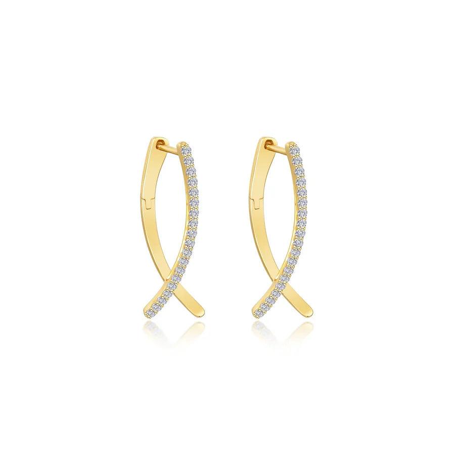 Crossover Oval Hoop Earrings