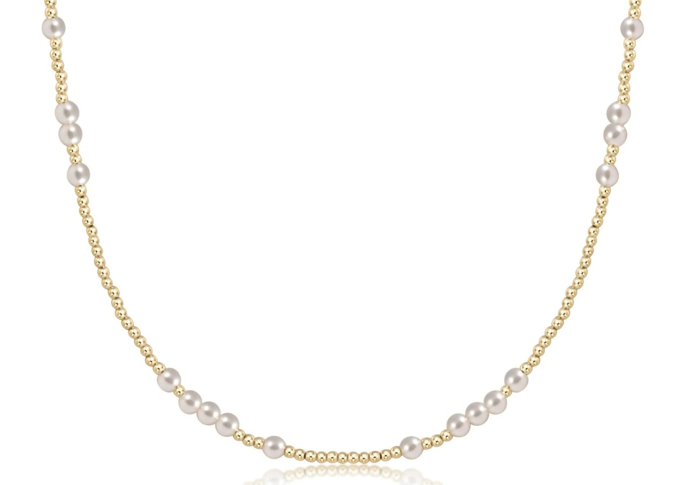 pearl and gold beaded choker
