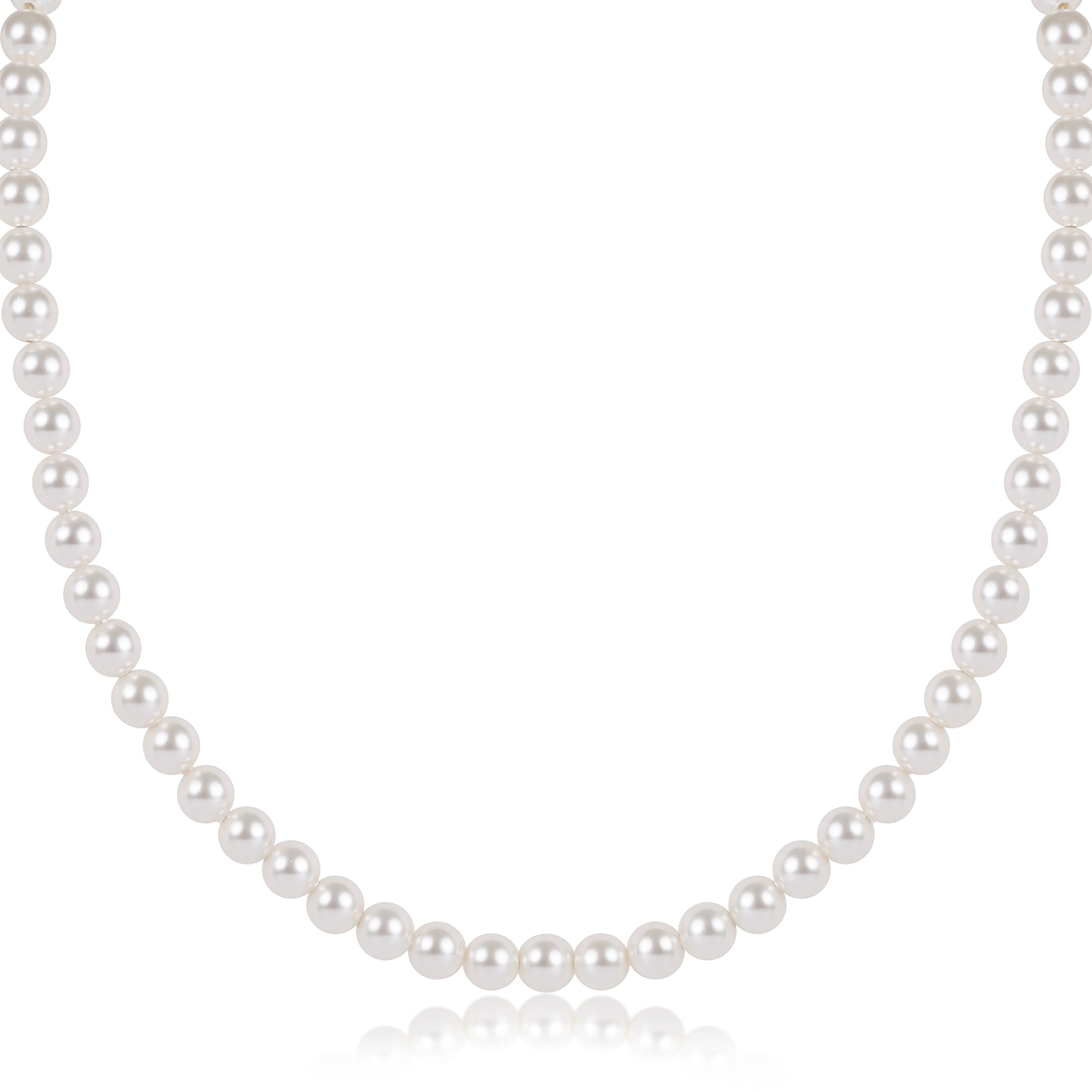 Pearl choker on a white background