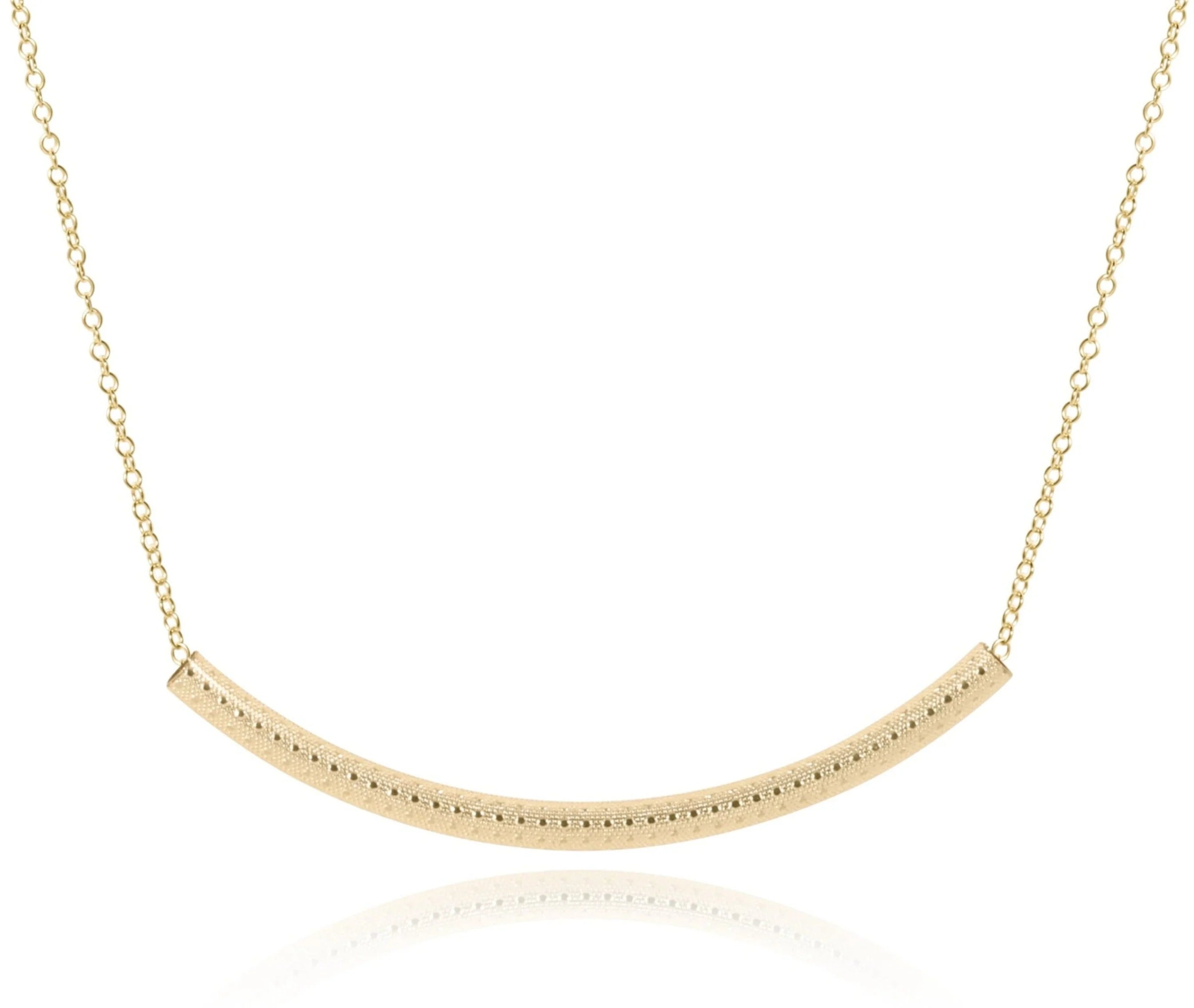 Gold Bar Textured Necklace