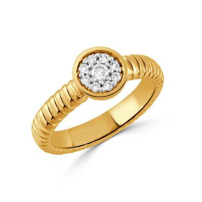 Round Sculpted Diamond Ring