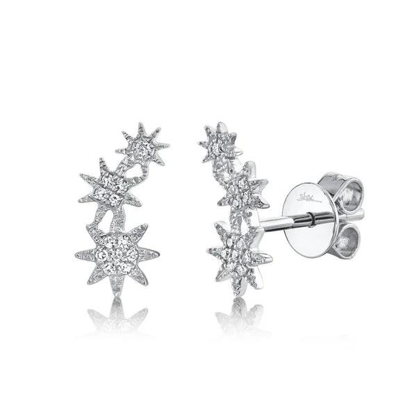 Diamond Star Stud Earrings