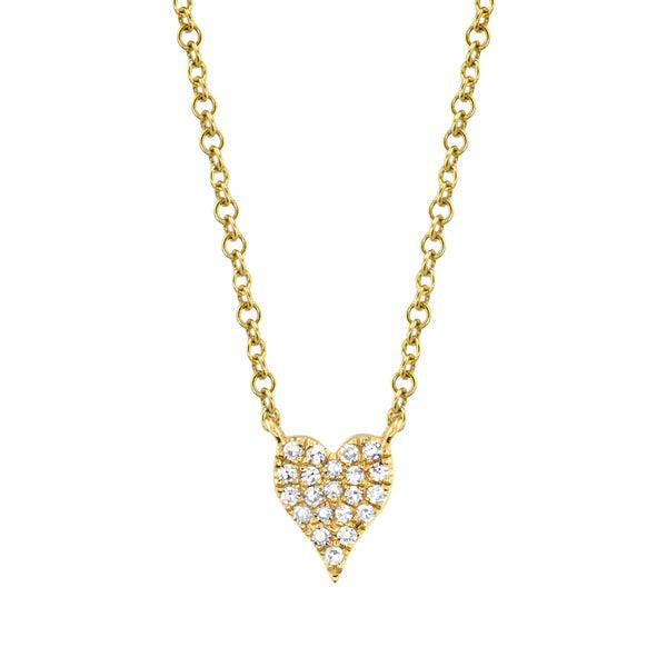 Petite Diamond Pave Heart Necklace