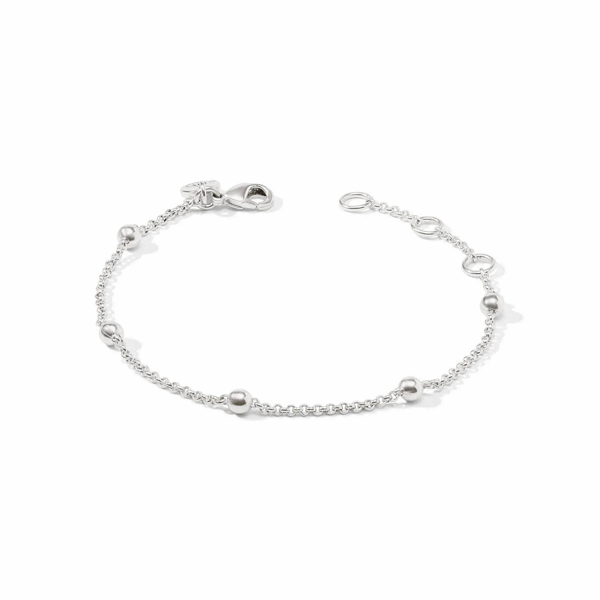 silver bracelet on white background