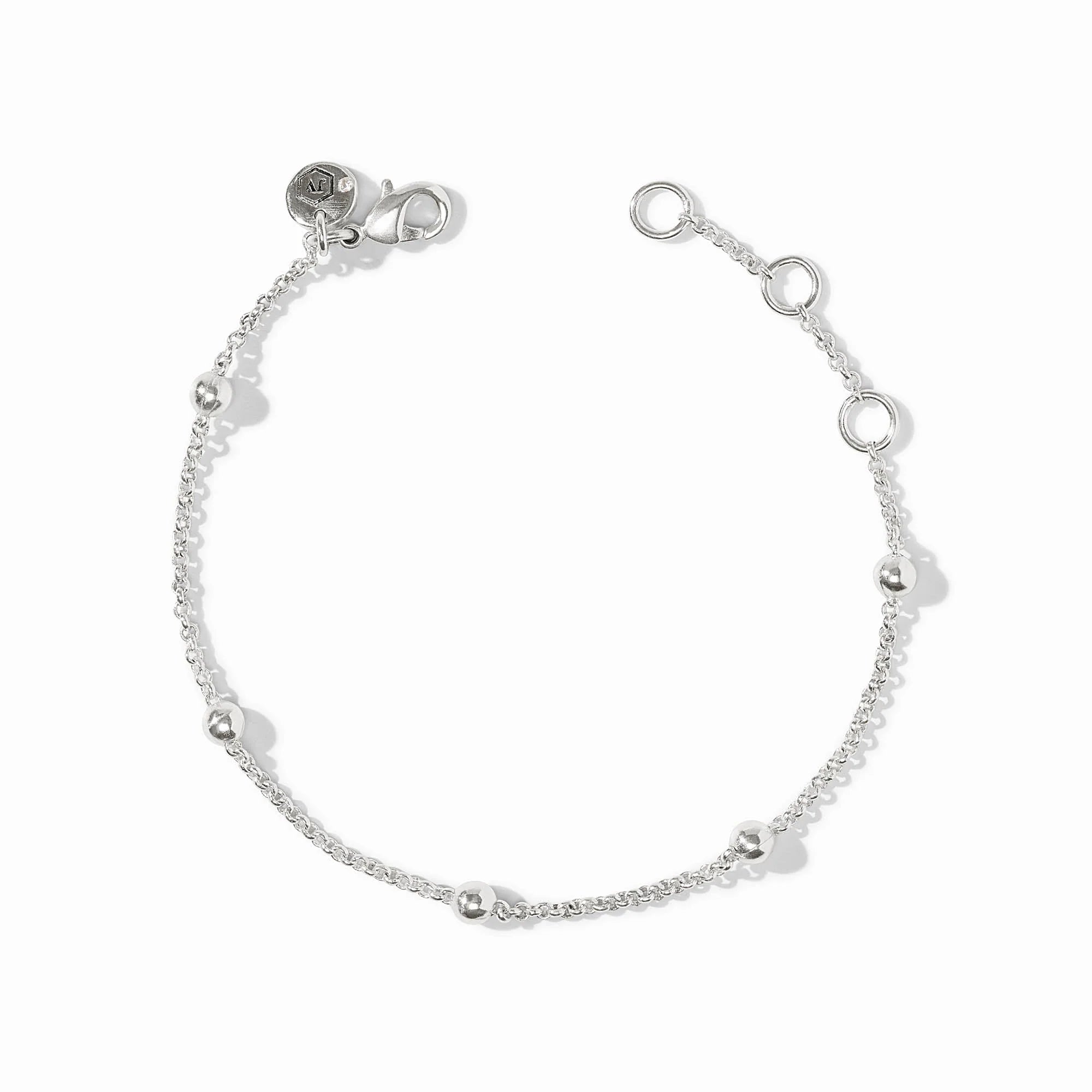 Silver bracelet on a white background
