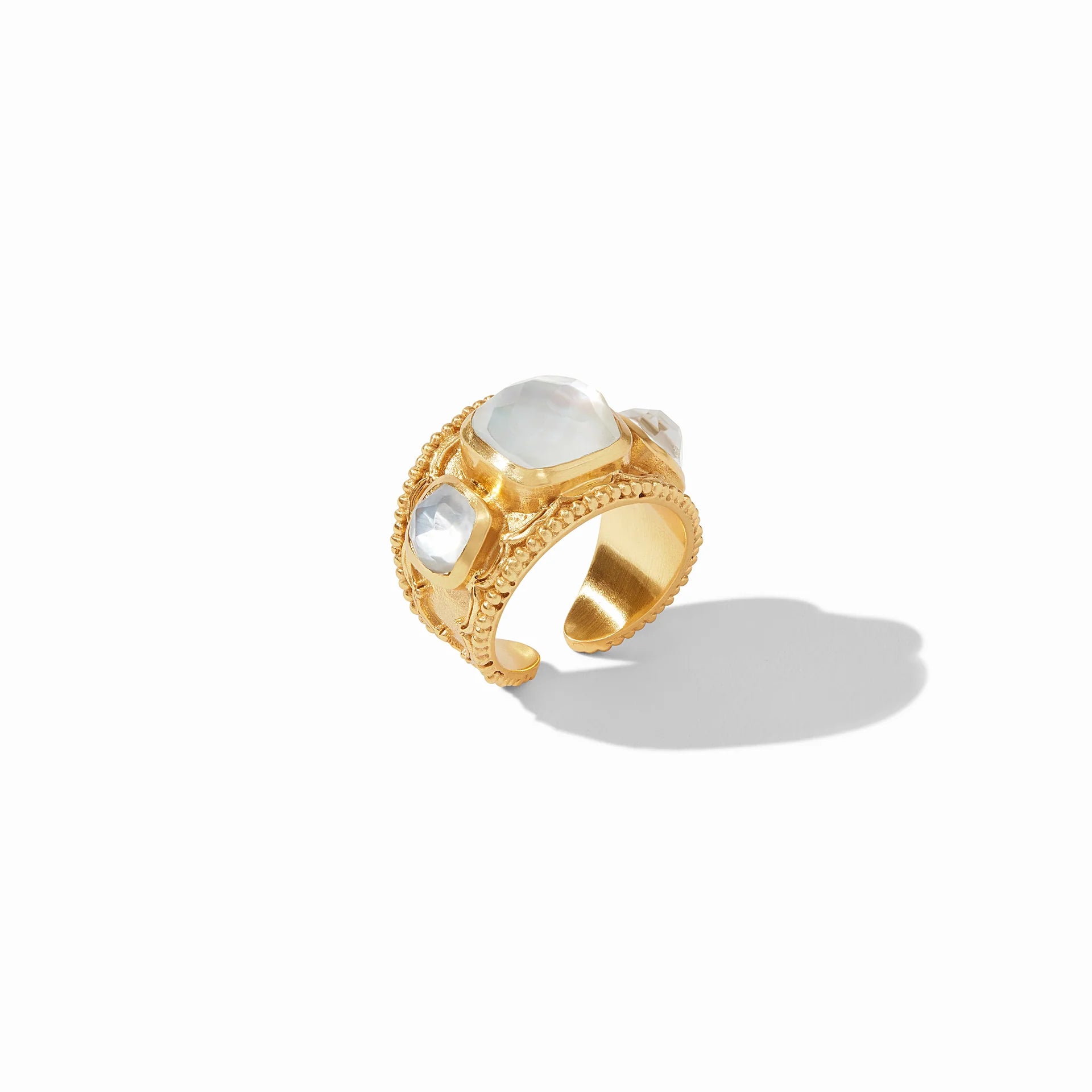 Trieste_Statement_Ring_Iridescent_Clear_Crystal_Standing_Centered - Water Street Jewelers