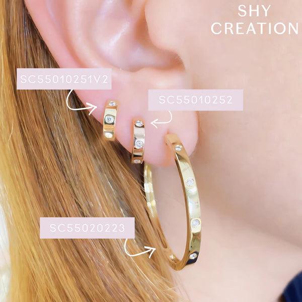 Diamond Studded Huggie Earrings