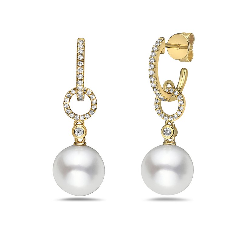 Diamond & Pearl Drop Earrings