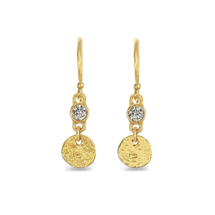 Sun Disc Pendant Earrings