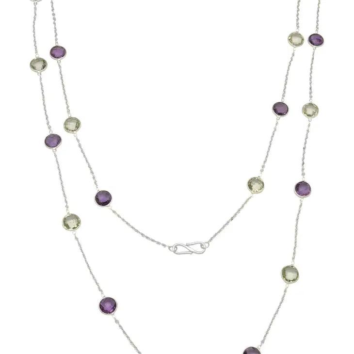 Amethyst Sterling Silver Opera Necklace
