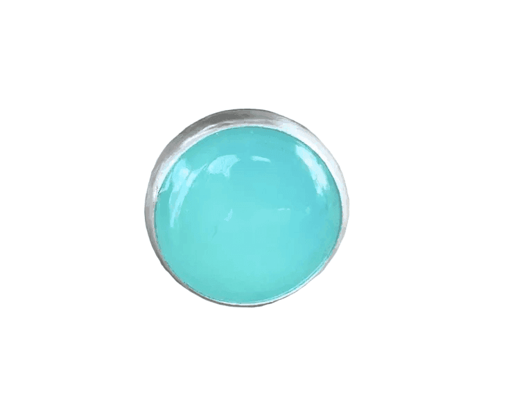 Aqua Blue Chalcedony Sterling Silver Ring