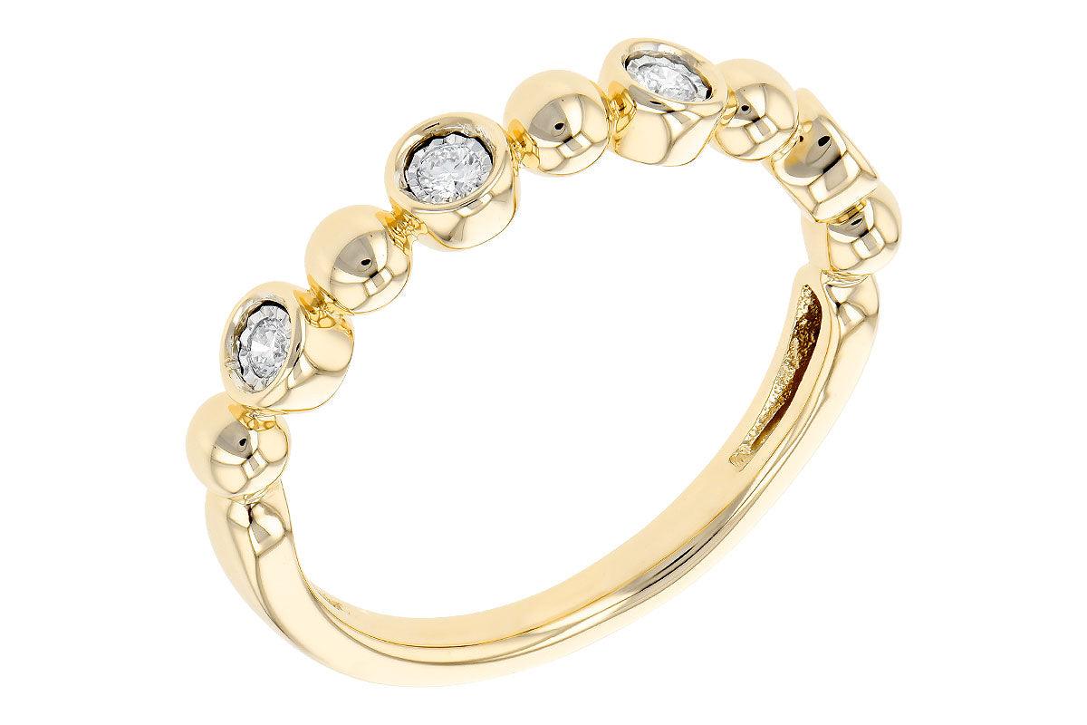 Beaded Diamond 14KT Gold Ring