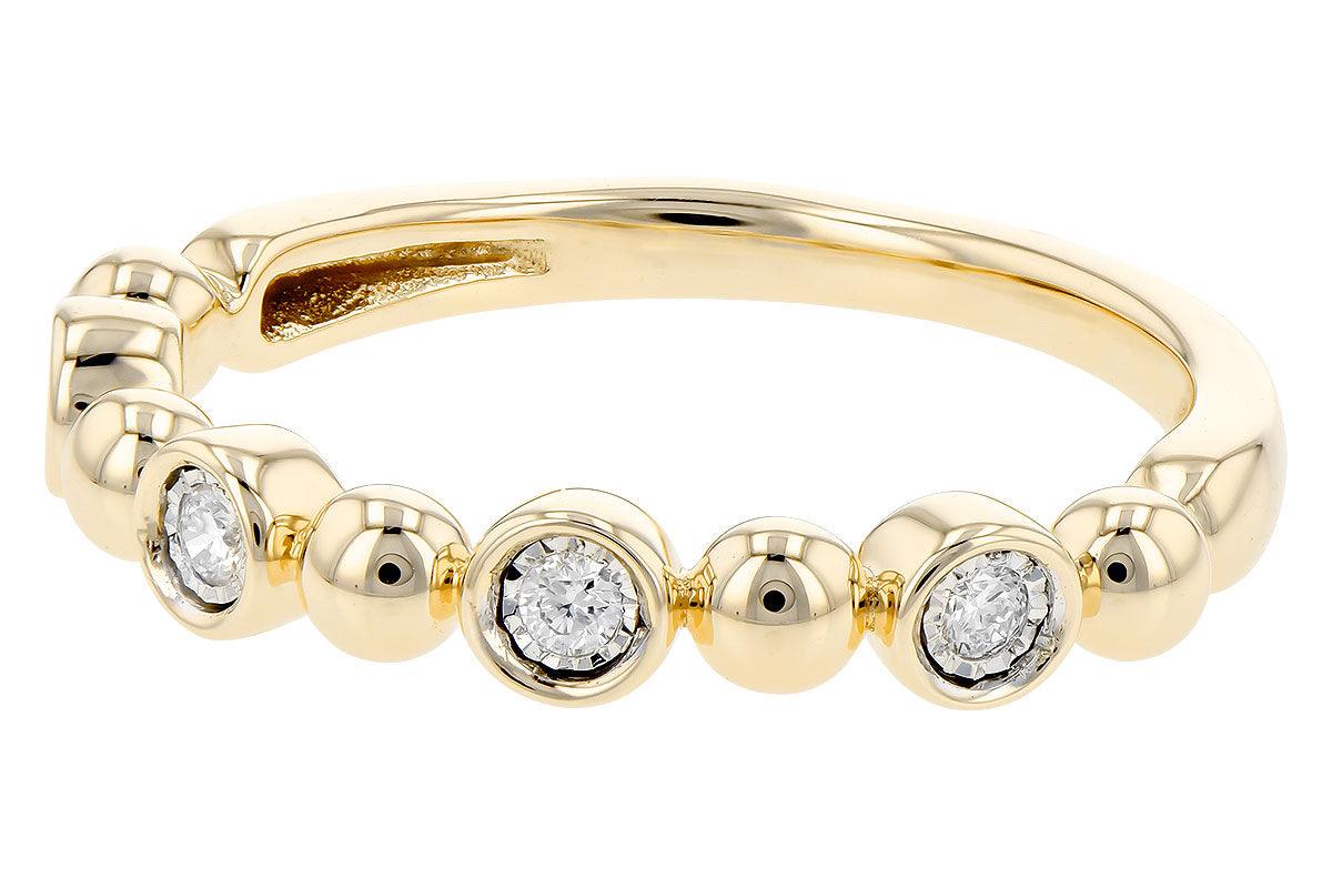 Beaded Diamond 14KT Gold Ring - Water Street Jewelers