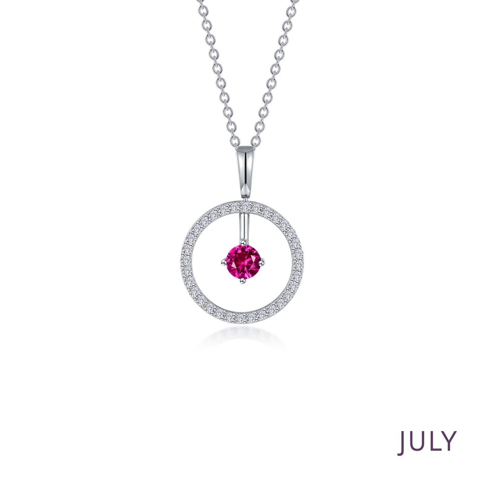Birthstone Open Circle Necklace