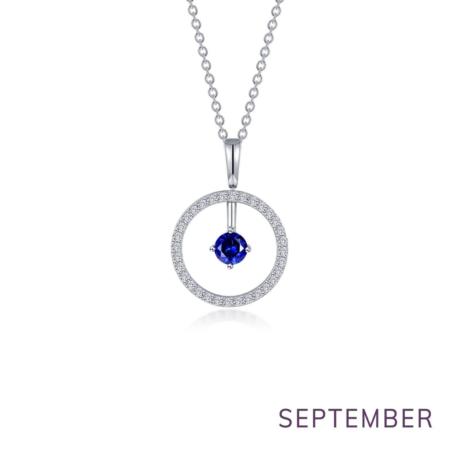 Birthstone Open Circle Necklace