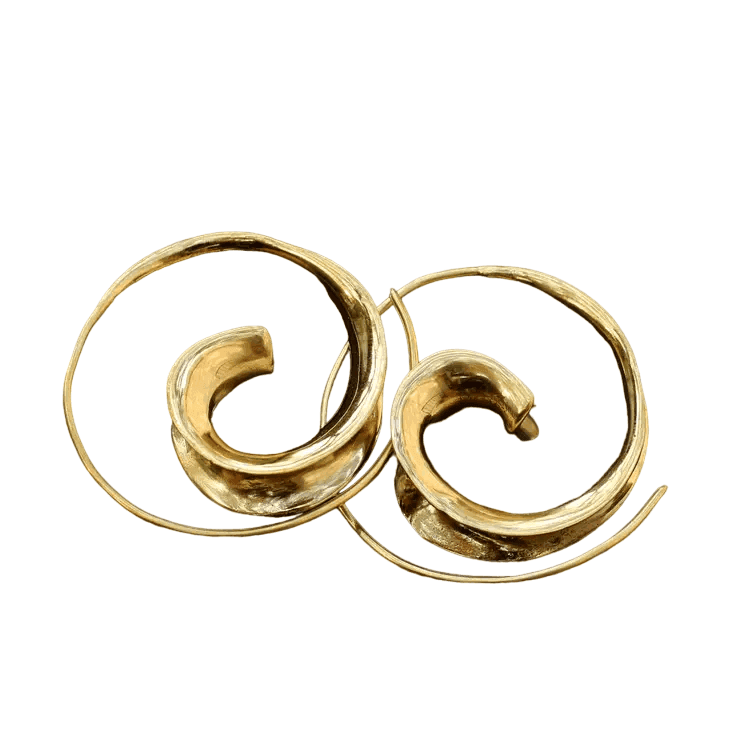 Brass Curl Spiral Earring