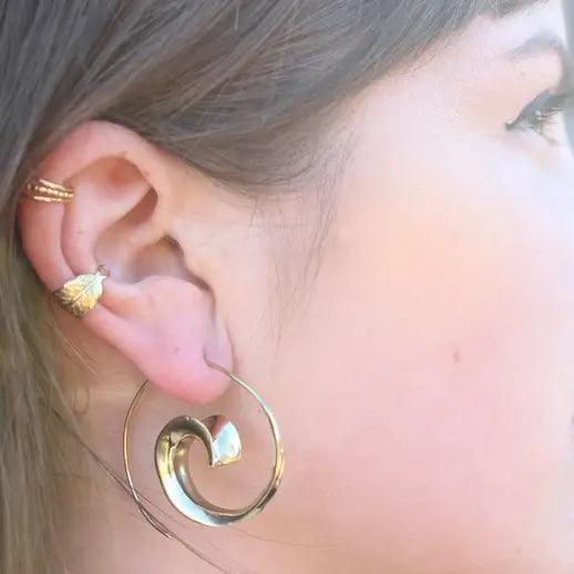Brass Curl Spiral Earring