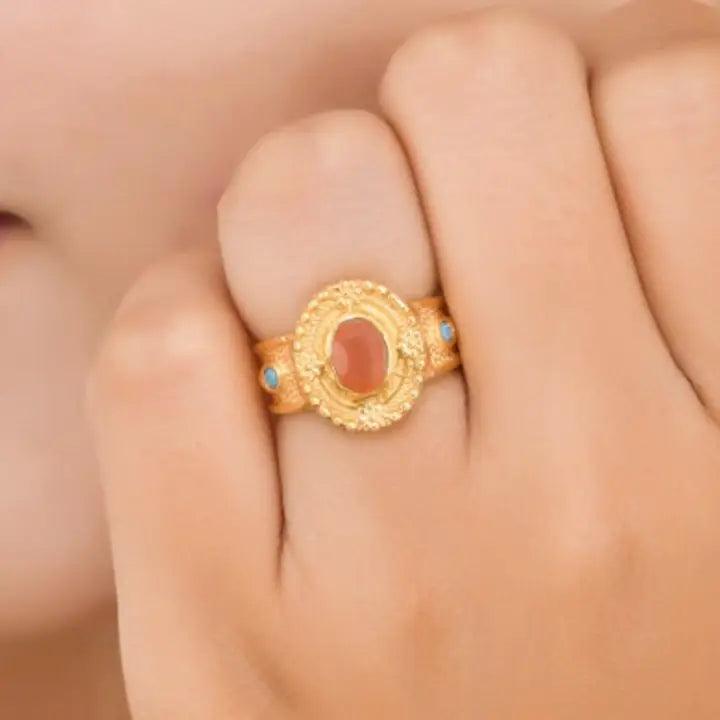 Carnelian Turquoise Ring